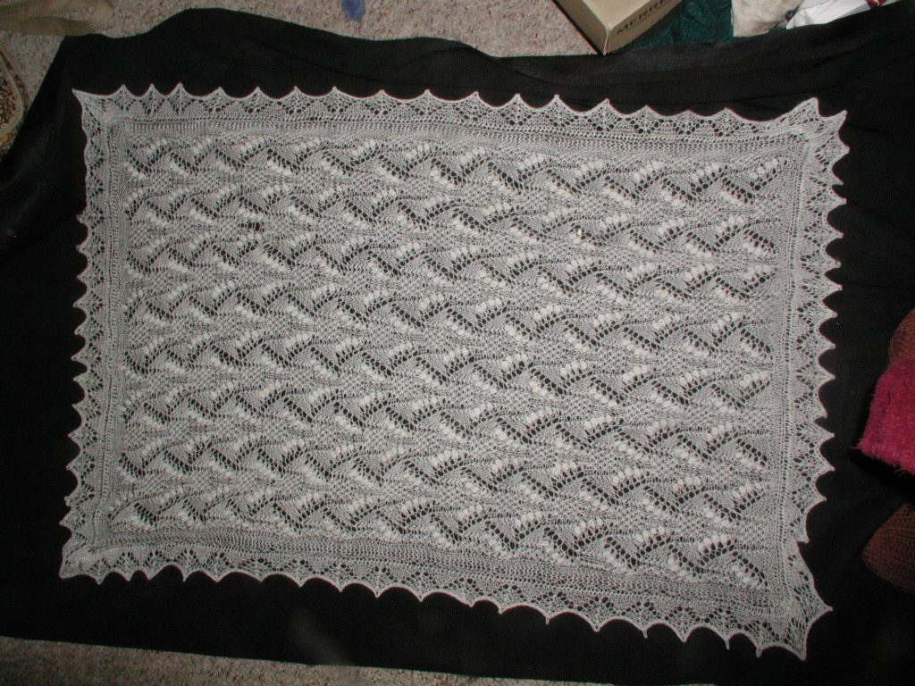 white knitted lace